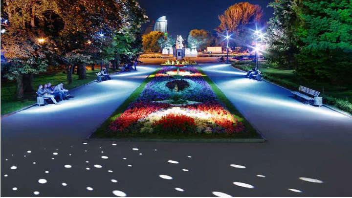 L'éclairage LED donne un caractère unique au parc