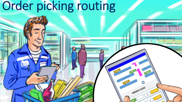 Route uitzetten voor orderverzamelaars - binnenlocatiesysteem