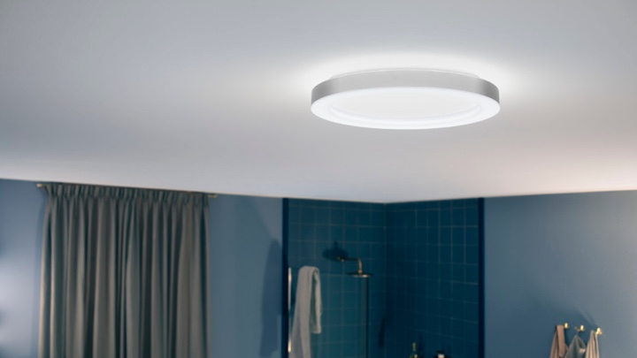 Plafondlamp in de badkamer