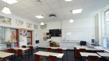 UV-C-desinfectie van de lucht in schoolgebouwen